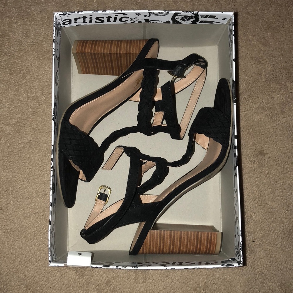 Black block heels
